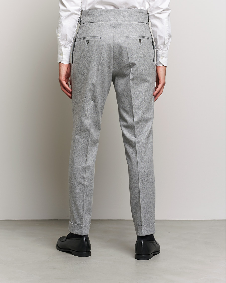 Hombres | Pantalones | Oscar Jacobson | Gurkha Flannel Trousers Light Grey