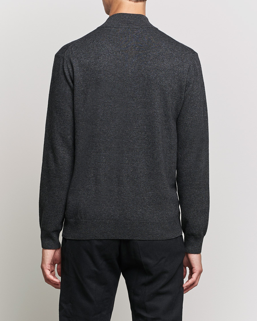 Hombres | Jerséis y prendas de punto | Oscar Jacobson | Patton Wool/Cashmere Half Zip Charcoal