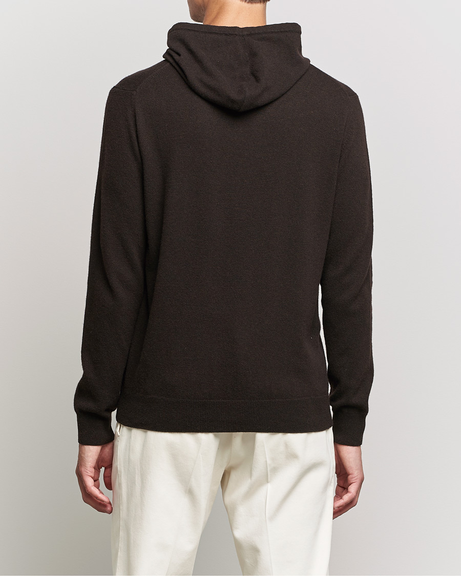 Hombres | Jerséis y prendas de punto | Oscar Jacobson | Pascal Wool/Cashmere Hoodie Brown