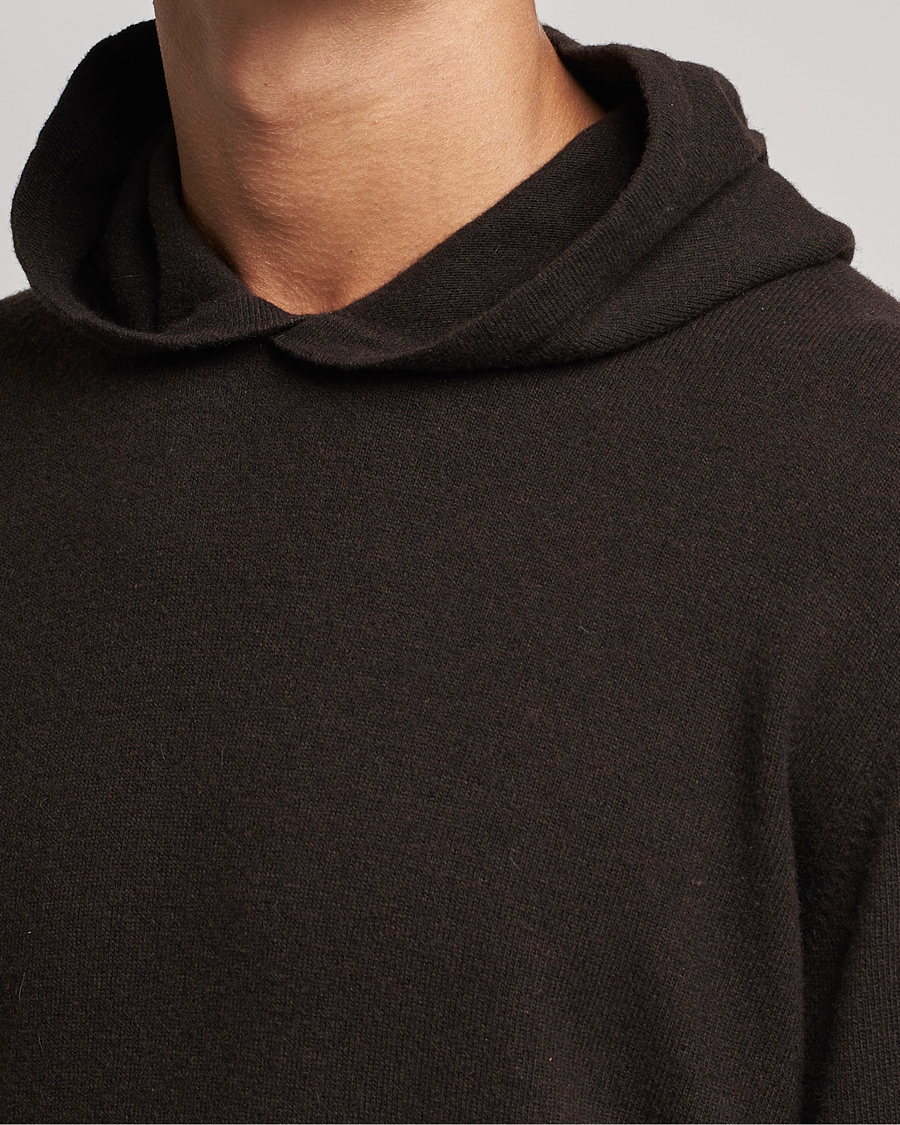 Hombres | Jerséis y prendas de punto | Oscar Jacobson | Pascal Wool/Cashmere Hoodie Brown