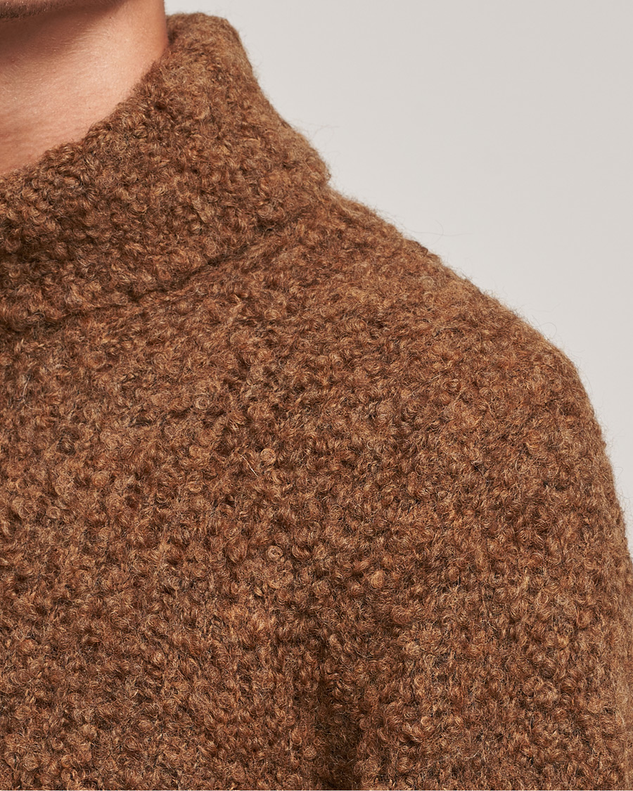 Hombres | Jerséis y prendas de punto | Oscar Jacobson | Krister Wool/Alpaca Rollneck Dark Brown