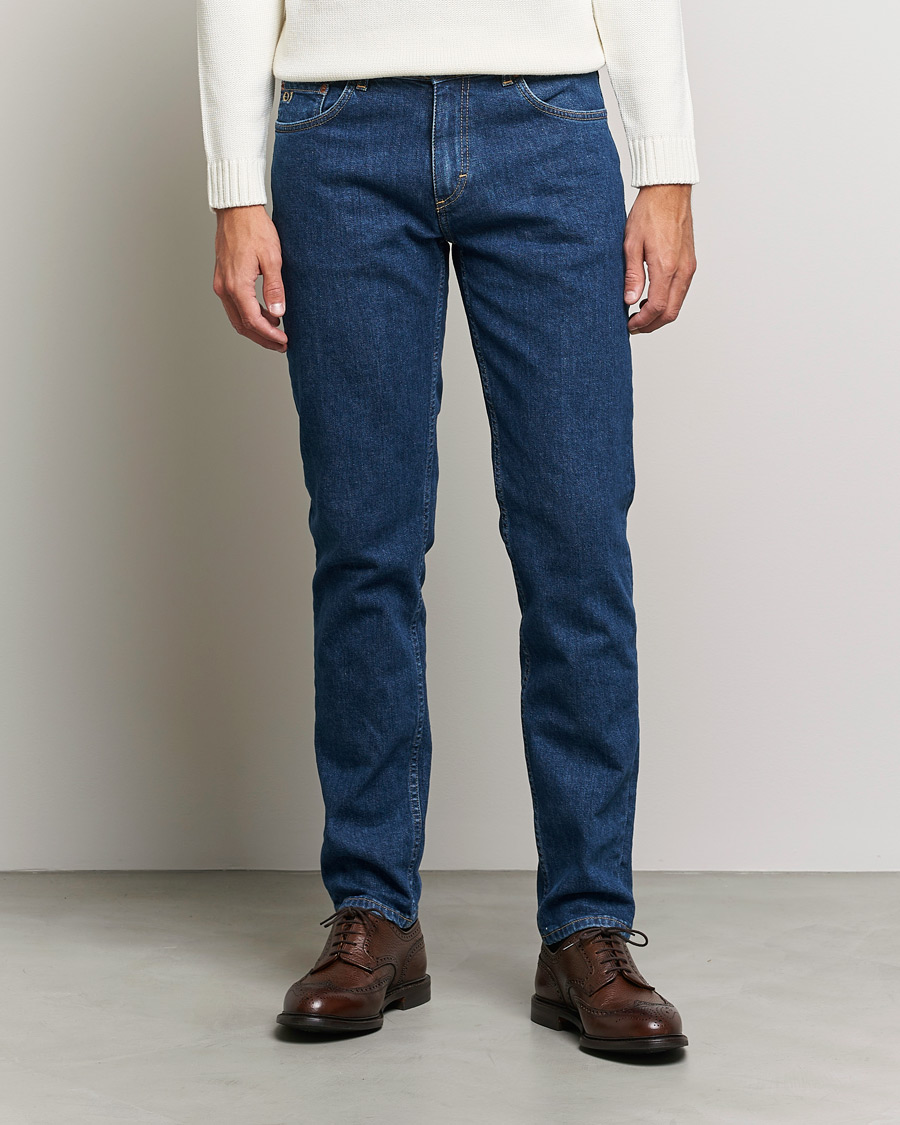 Hombres | Vaqueros | Oscar Jacobson | Albert Cotton Stretch Jeans Thunder
