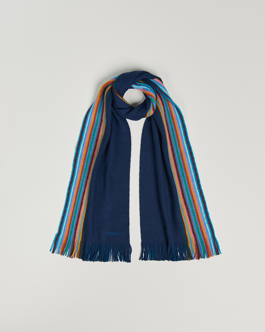 Hombres | Paul Smith Merino Wool Scarf Blue | Paul Smith | Merino Wool Scarf Blue