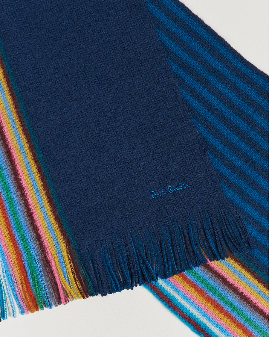 Hombres | Paul Smith Merino Wool Scarf Blue | Paul Smith | Merino Wool Scarf Blue