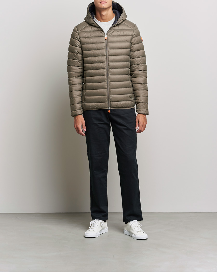 Hombres | Abrigos y chaquetas | Save The Duck | Donald Lightweight Padded Hooded Jacket Mud Grey