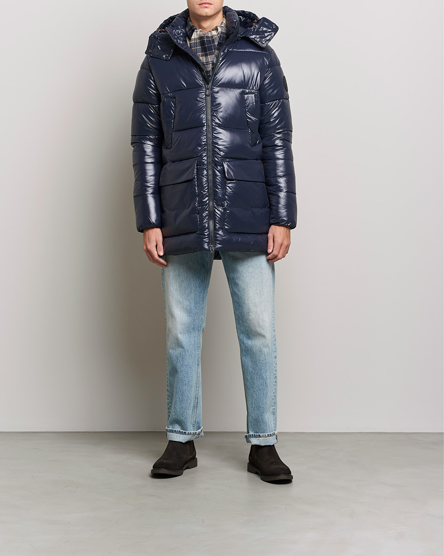 Hombres | Abrigos y chaquetas | Save The Duck | Christian Long Padded Puffer Jacket Blue Black