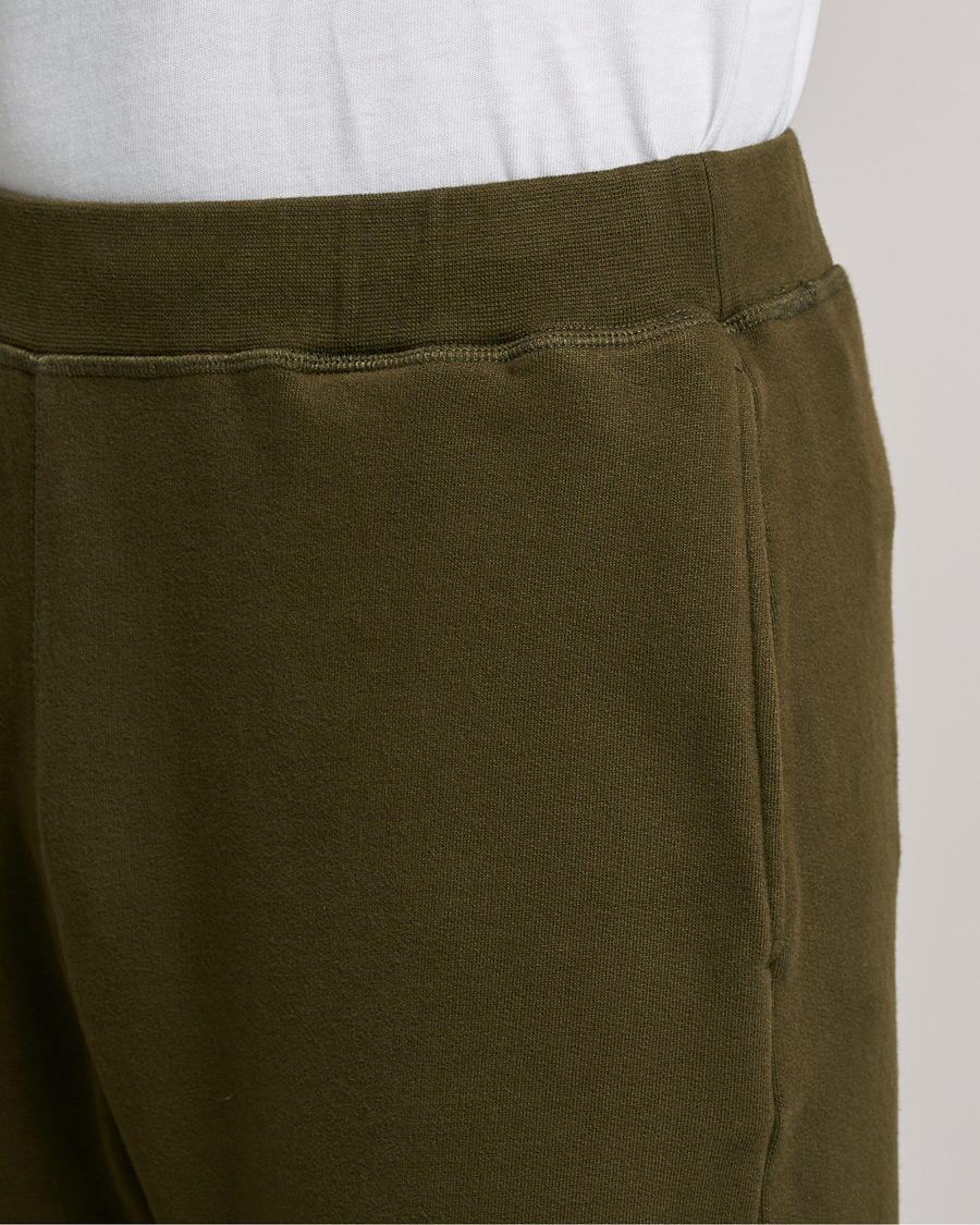 Hombres | Pantalones | Sunspel | Cotton Loopback Track Pants Dark Moss