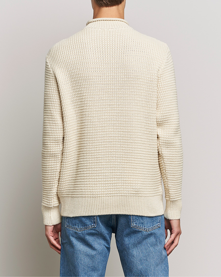 Hombres | Jerséis y prendas de punto | Sunspel | Fisherman Jumper Ecru