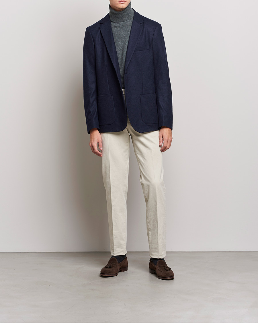 Hombres | Blazers | Sunspel | Boiled Wool Jersey Blazer Navy
