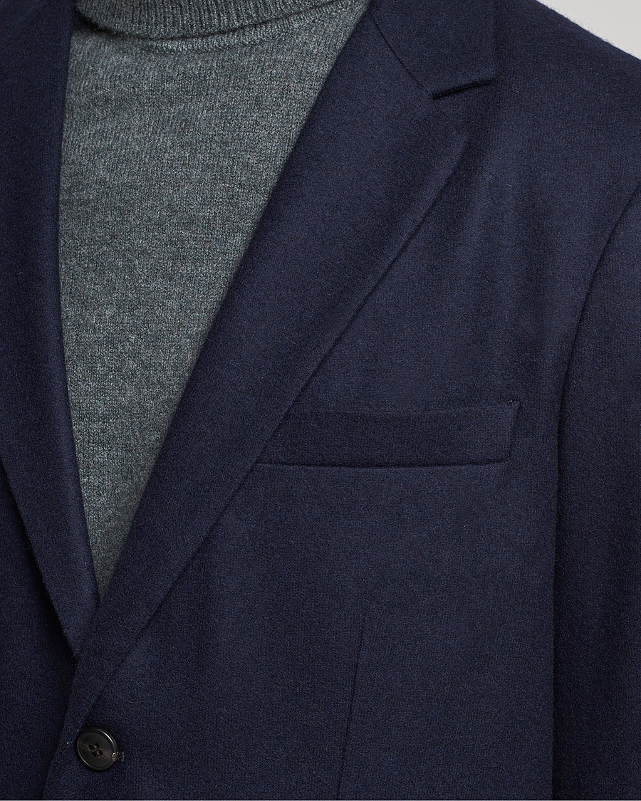 Hombres | Blazers | Sunspel | Boiled Wool Jersey Blazer Navy