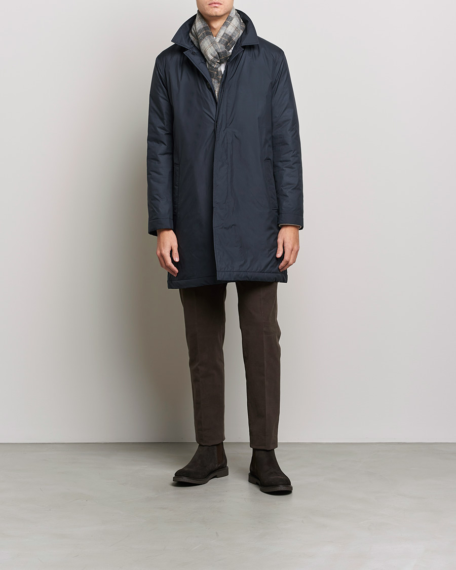 Hombres | Abrigos y chaquetas | Sunspel | Recycled Polyester Padded Coat Navy