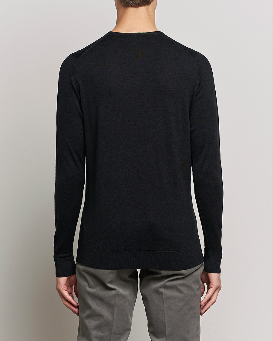 Hombres | Jerséis y prendas de punto | Sunspel | Crew Neck Jumper Black