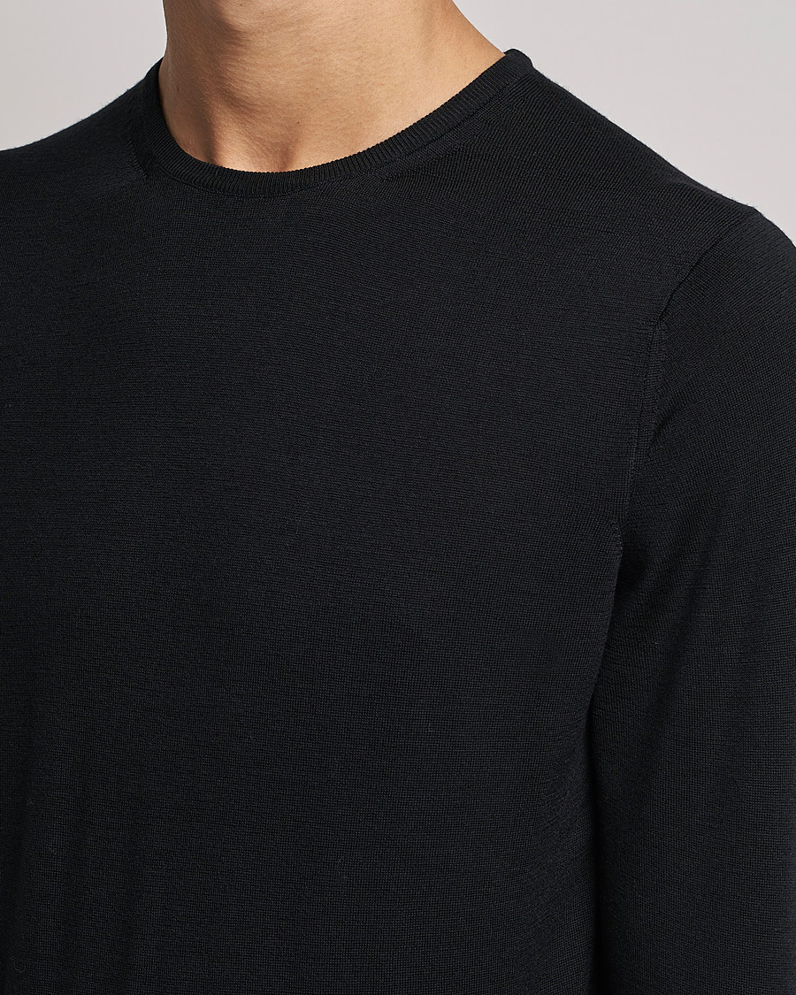 Hombres | Jerséis y prendas de punto | Sunspel | Crew Neck Jumper Black