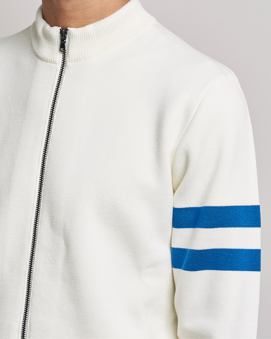 Hombres | Jerséis y prendas de punto | Sunspel | Paul Weller Extra Fine Merino Zip Cardigan White