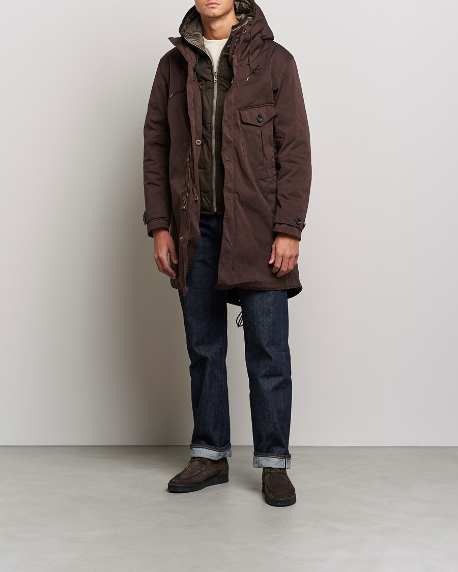 Hombres | Abrigos y chaquetas | Ten c | Hooded Down Liner Brown