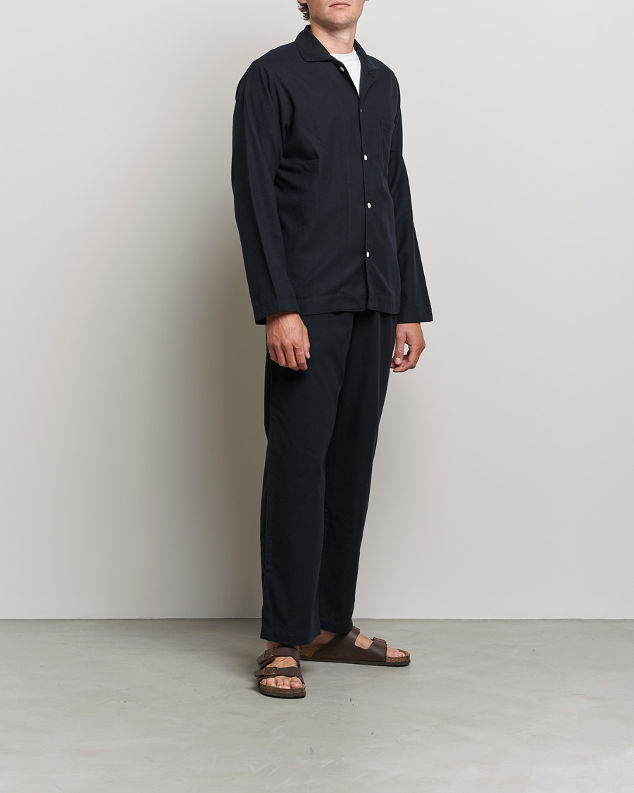 Hombres | Pijamas y batas | Tekla | Flannel Pyjama Shirt Lucid Black