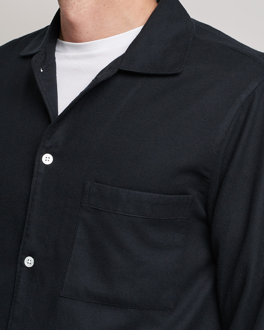 Hombres | Pijamas y batas | Tekla | Flannel Pyjama Shirt Lucid Black