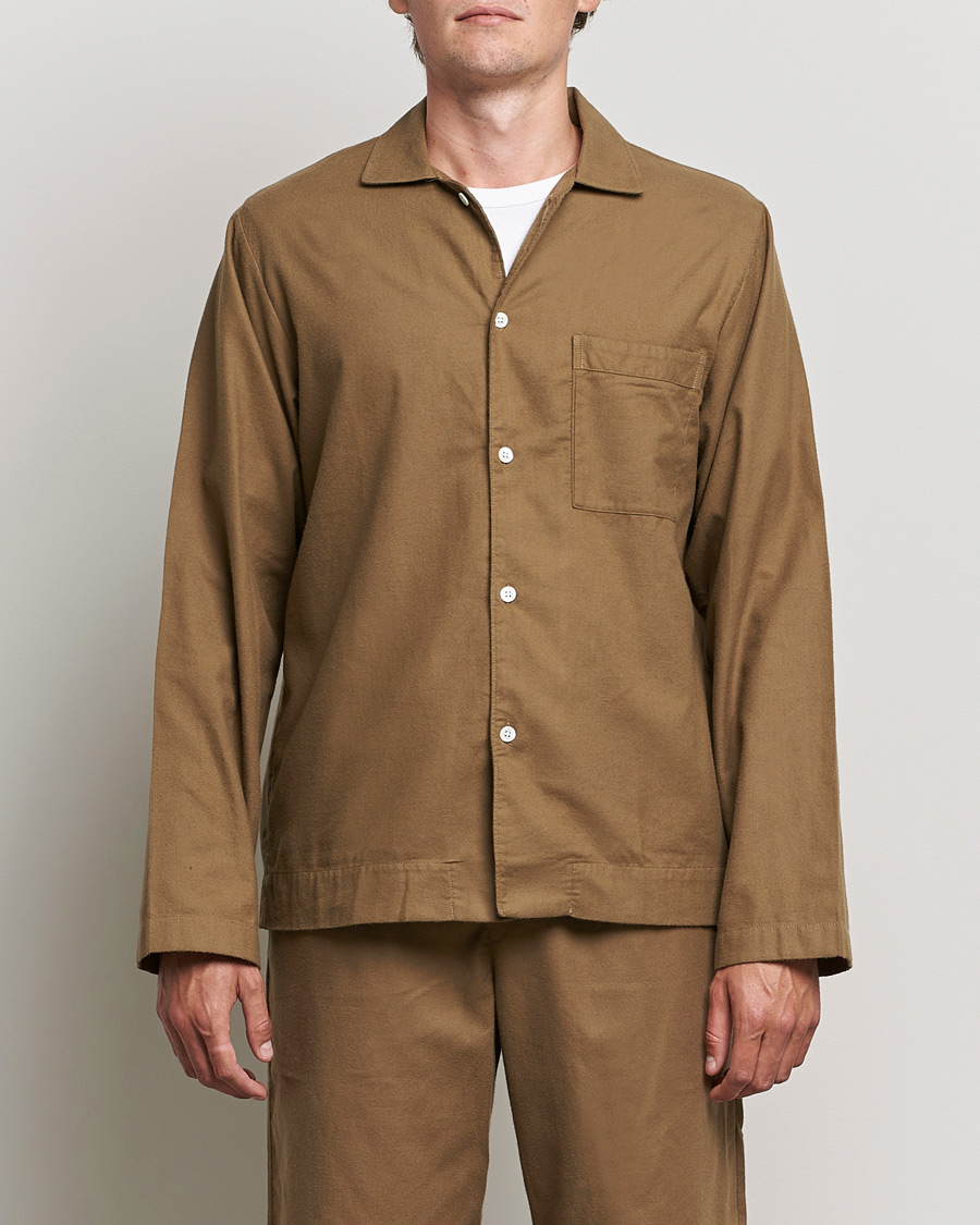 Hombres |  | Tekla | Flannel Pyjama Shirt Moss