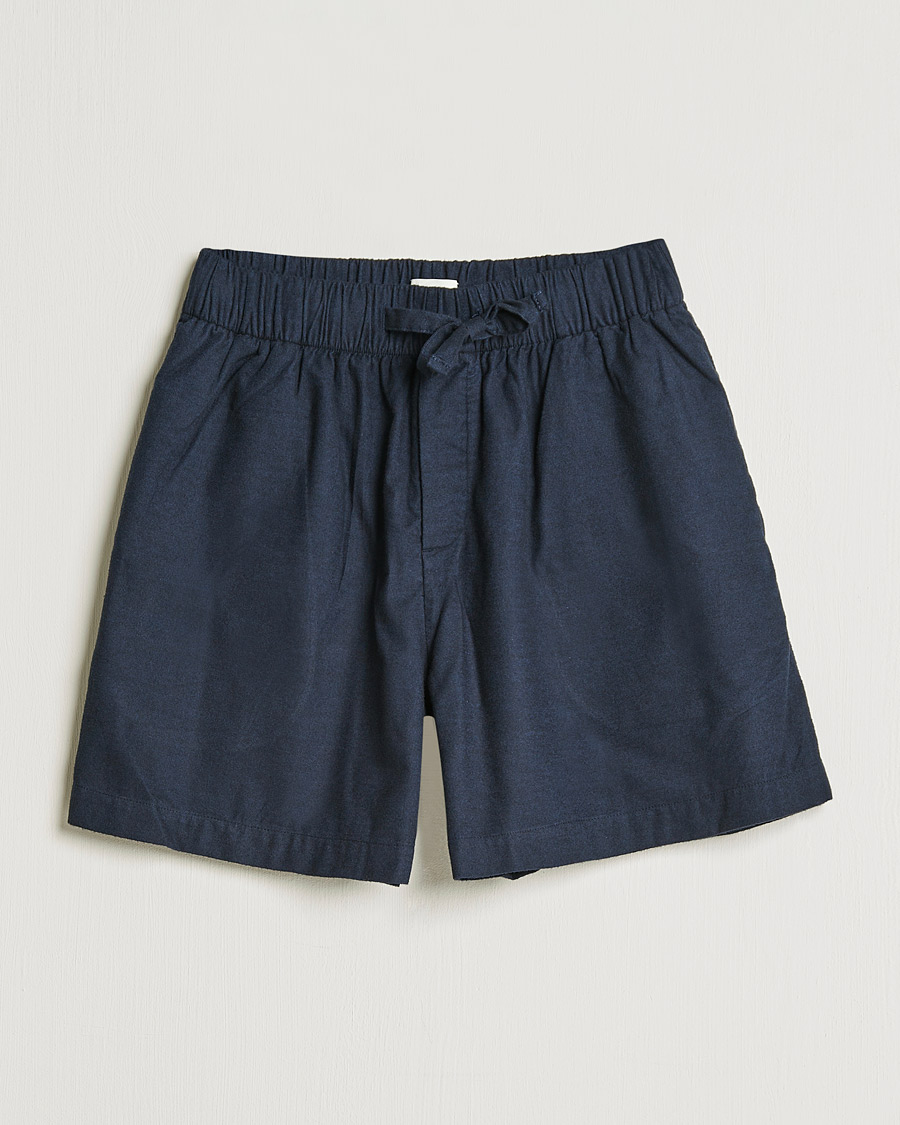 Hombres | Pijamas y batas | Tekla | Flannel Pyjama Shorts Midnight Blue