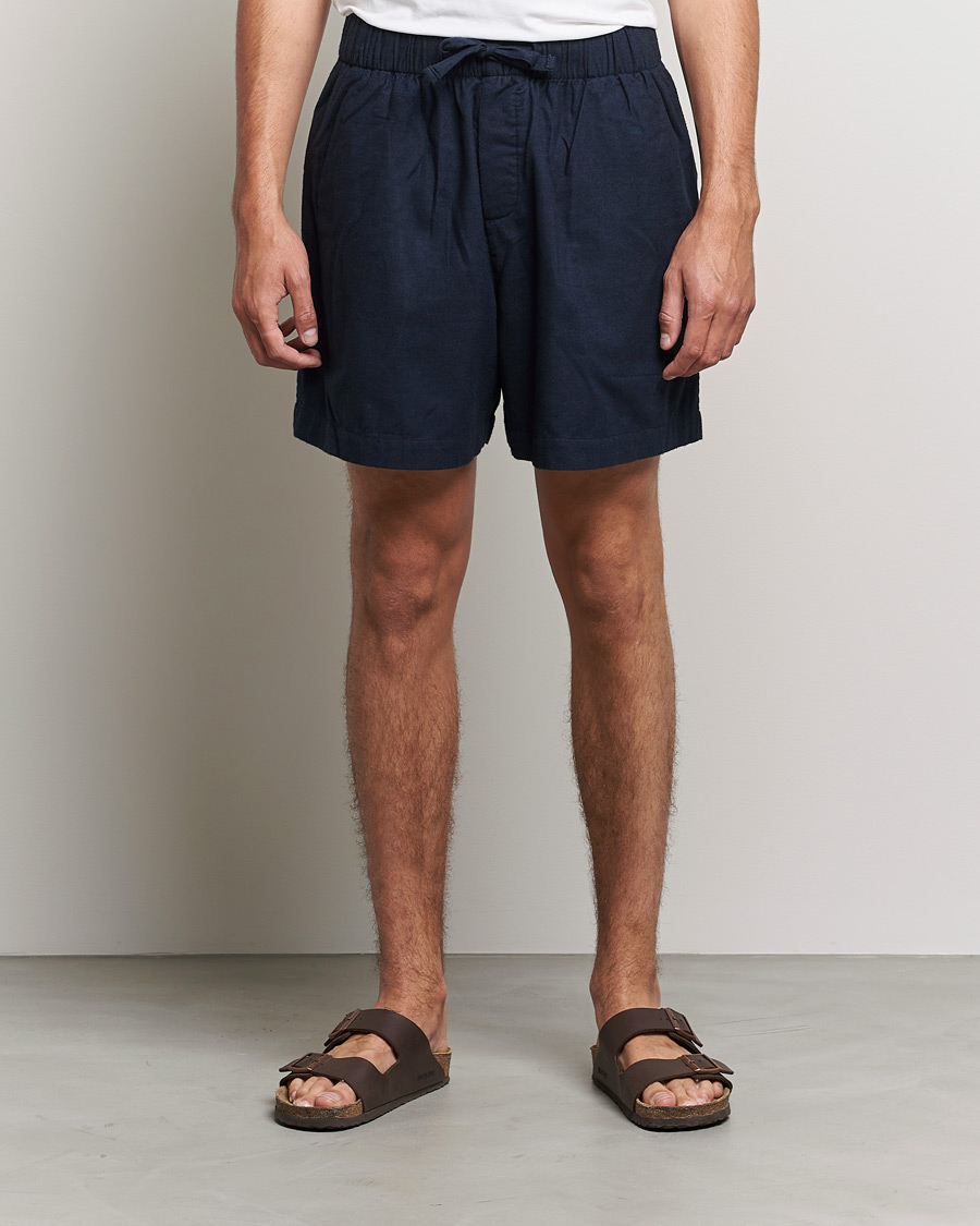 Hombres | Pijamas y batas | Tekla | Flannel Pyjama Shorts Midnight Blue