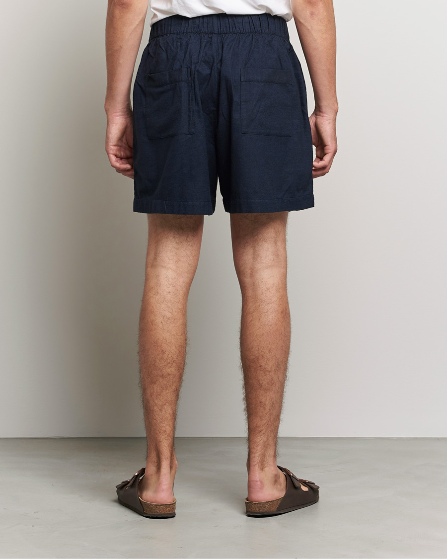 Hombres | Pijamas y batas | Tekla | Flannel Pyjama Shorts Midnight Blue