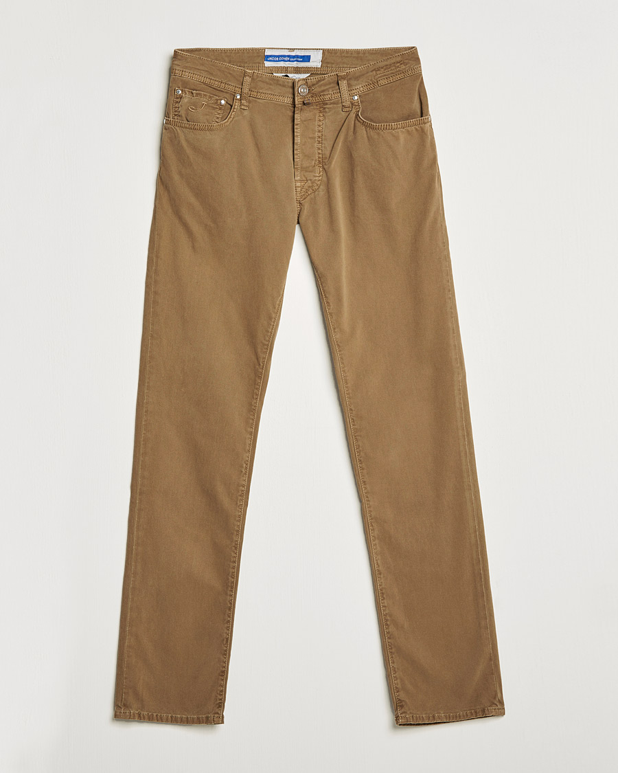 Hombres | Pantalones | Jacob Cohën | Bard 5-Pocket Cotton Trousers Light Brown