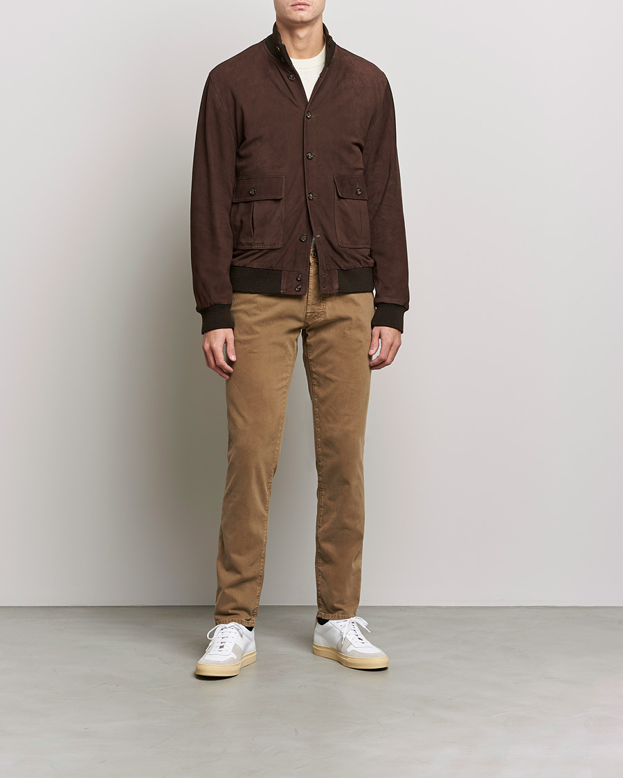 Hombres | Pantalones | Jacob Cohën | Bard 5-Pocket Cotton Trousers Light Brown