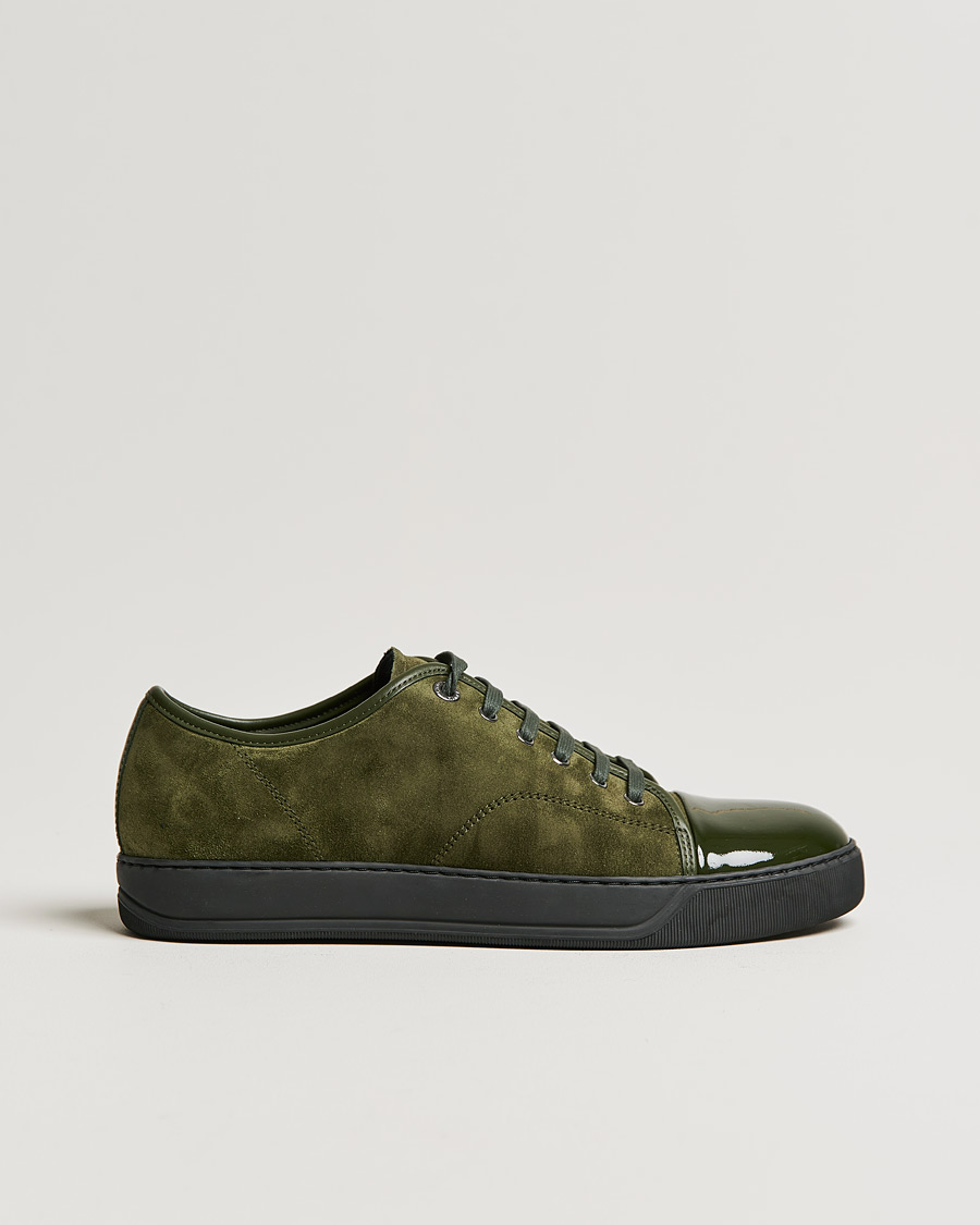 Hombres | Lanvin Patent Cap Toe Sneaker Khaki | Lanvin | Patent Cap Toe Sneaker Khaki