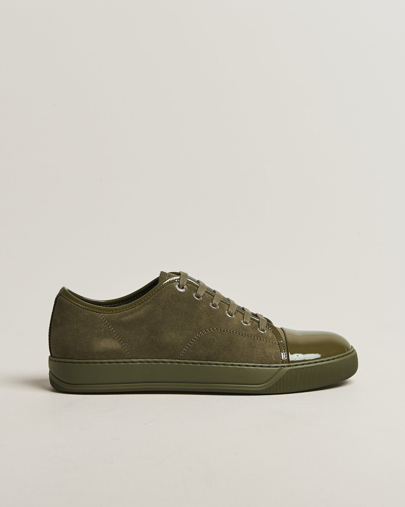 Hombres | Zapatillas | Lanvin | Patent Cap Toe Sneaker Khaki