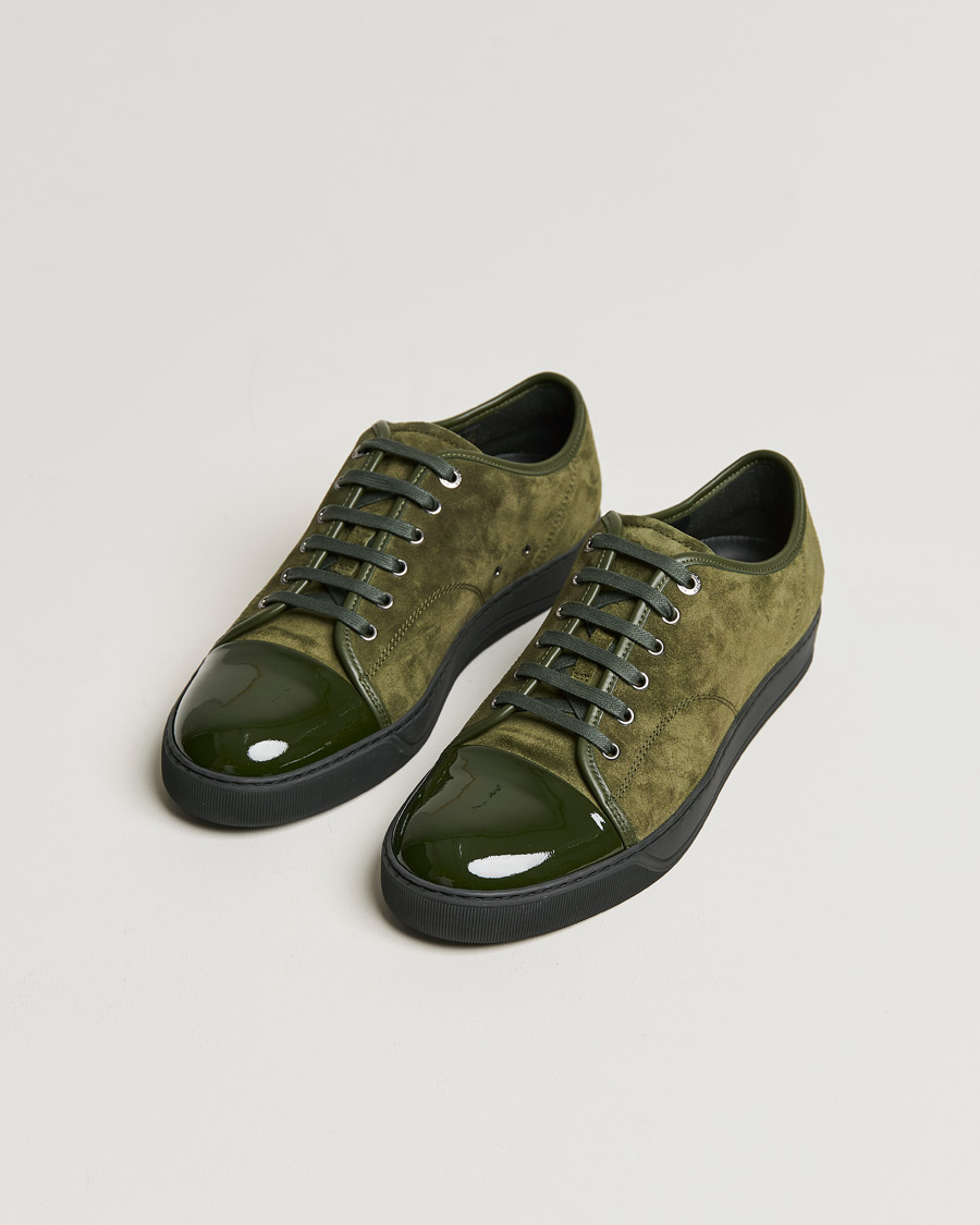 Hombres | Lanvin Patent Cap Toe Sneaker Khaki | Lanvin | Patent Cap Toe Sneaker Khaki