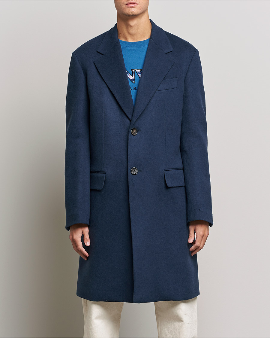 Hombres | Abrigos y chaquetas | Lanvin | Classic Wool Coat Midnight Blue