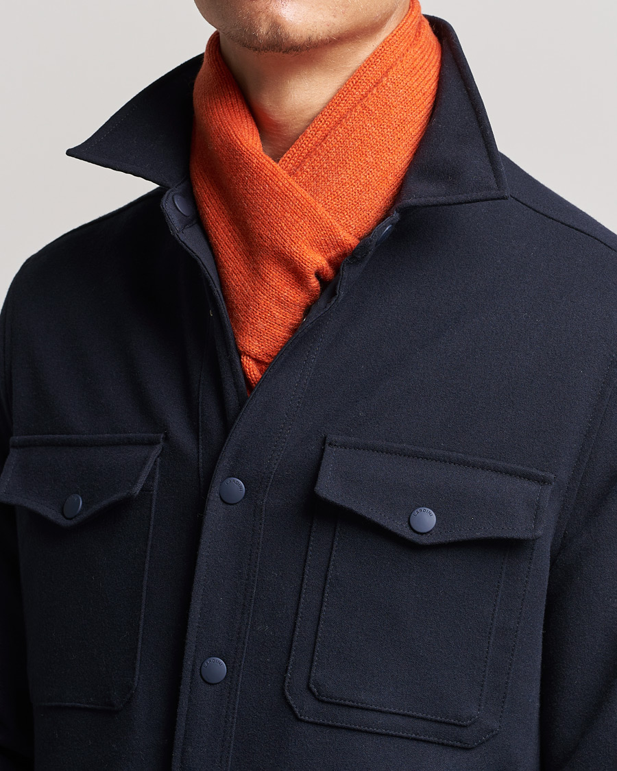 Hombres | Piacenza Cashmere Short Loop Cashmere Scarf Orange | Piacenza Cashmere | Short Loop Cashmere Scarf Orange