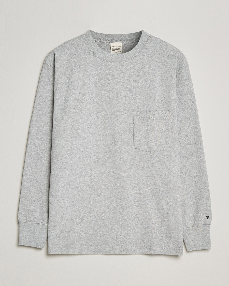 Hombres | Camisetas | Snow Peak | Recycled Cotton Heavy L/S T shirt Medium Grey