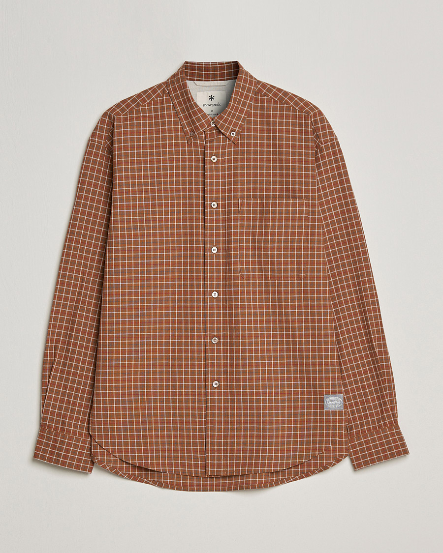 Hombres | Camisas | Snow Peak | Warm Cotton Button Down Shirt Brown Check