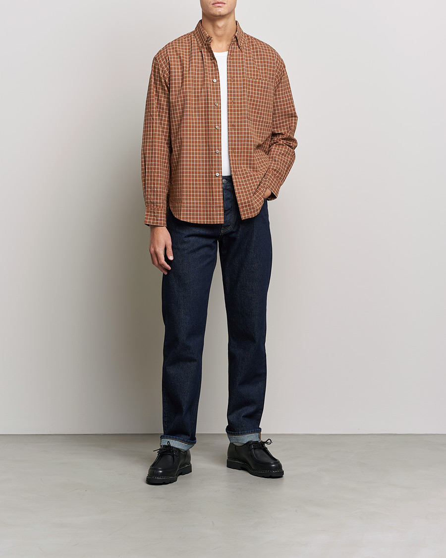 Hombres | Camisas | Snow Peak | Warm Cotton Button Down Shirt Brown Check