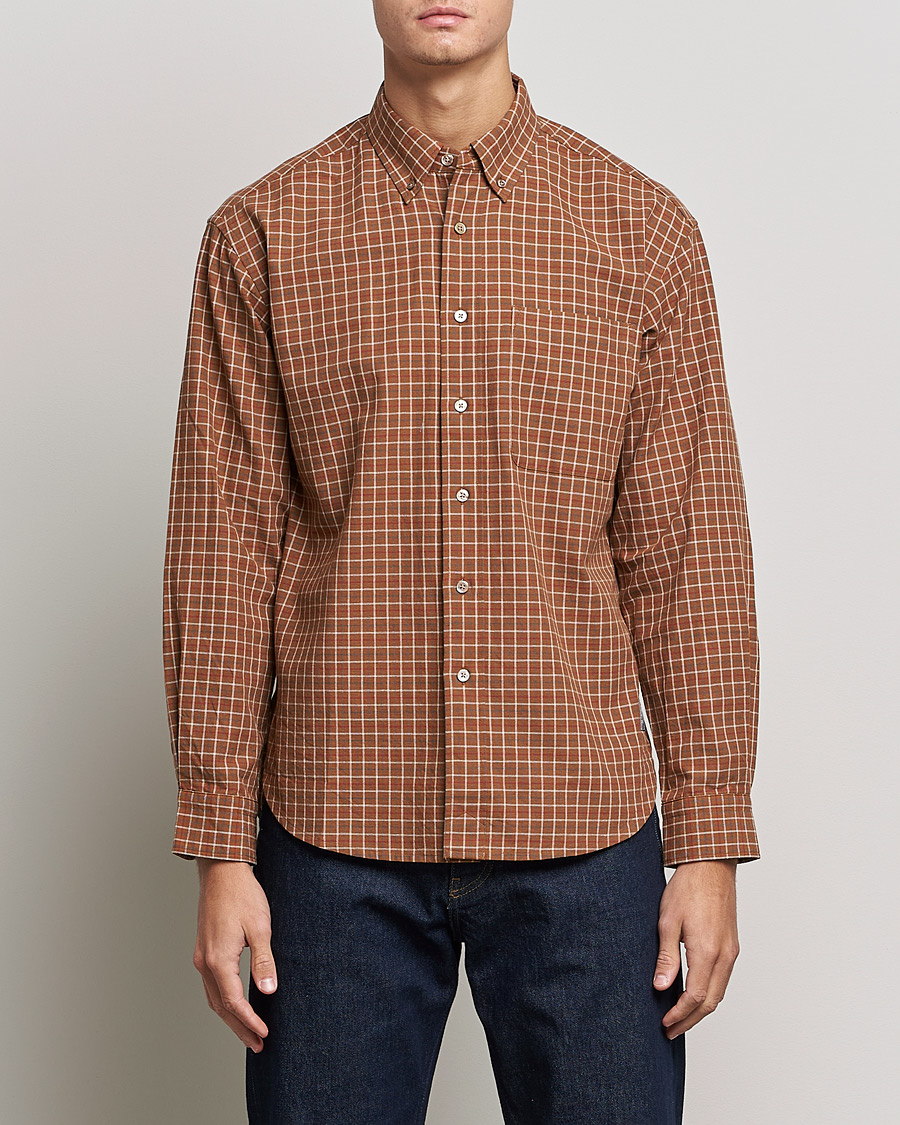 Hombres | Camisas | Snow Peak | Warm Cotton Button Down Shirt Brown Check