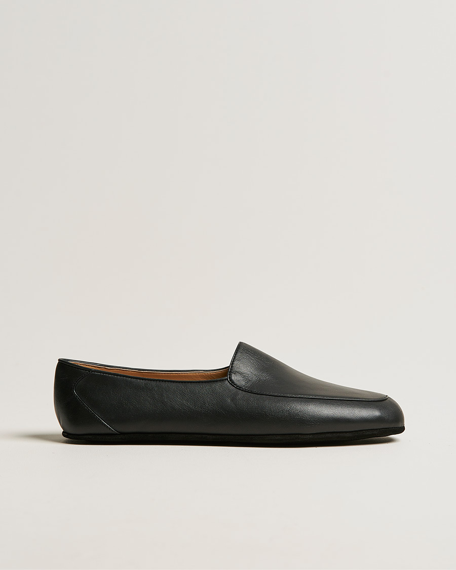Hombres | John Lobb Hampton Travel Slipper Black Lamb Leather | John Lobb | Hampton Travel Slipper Black Lamb Leather