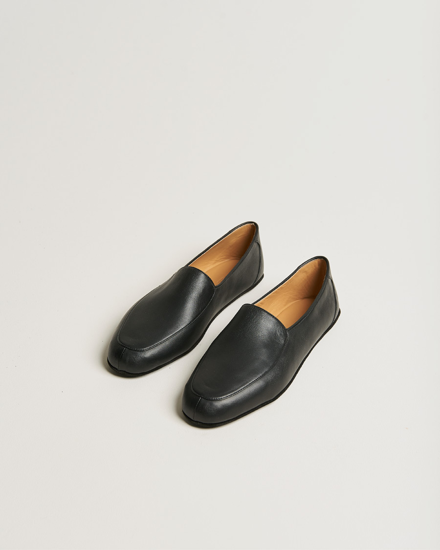 Hombres | John Lobb Hampton Travel Slipper Black Lamb Leather | John Lobb | Hampton Travel Slipper Black Lamb Leather
