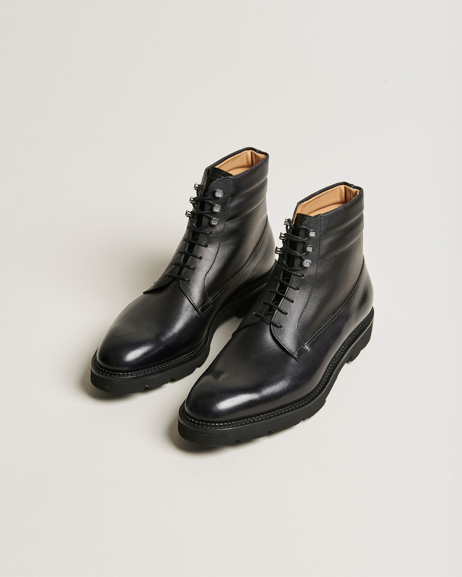 Hombres |  | John Lobb | Adler Leather Boot Black Calf