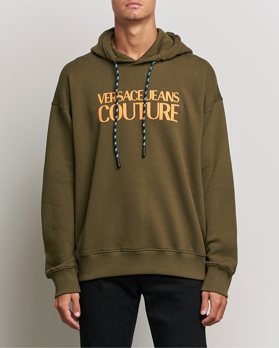 Hombres | Jerséis y prendas de punto | Versace Jeans Couture | Logo Fluo Hoodie Army