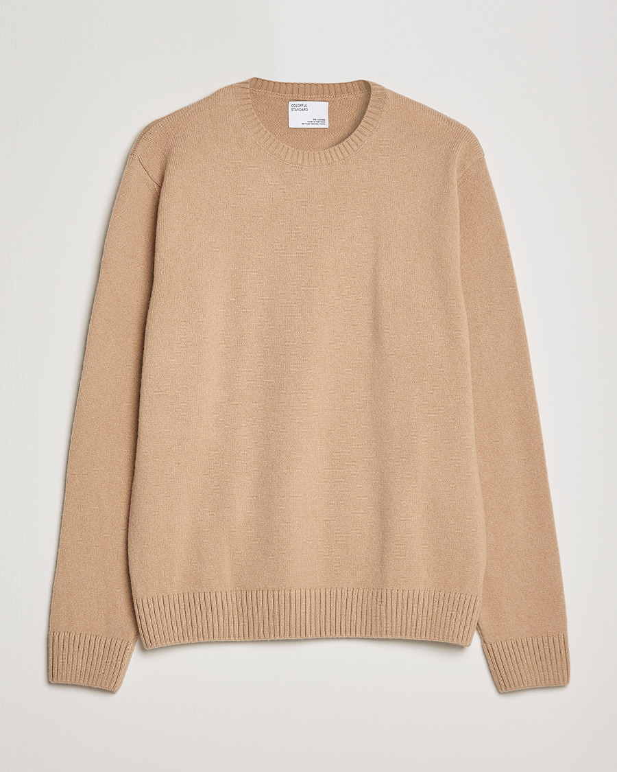 Hombres | Jerséis y prendas de punto | Colorful Standard | Classic Merino Wool Crew Neck Honey Beige