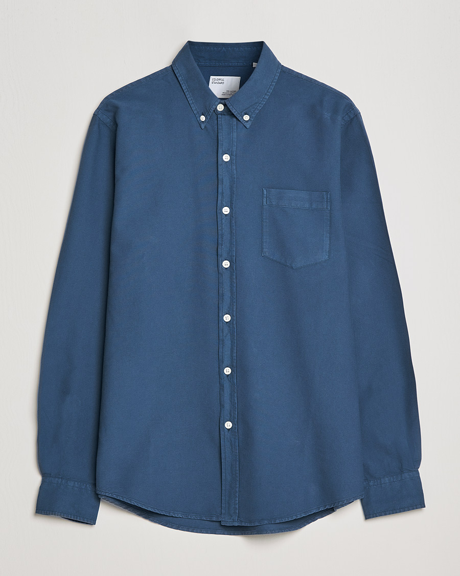 Hombres | Camisas | Colorful Standard | Classic Organic Oxford Button Down Shirt Petrol Blue