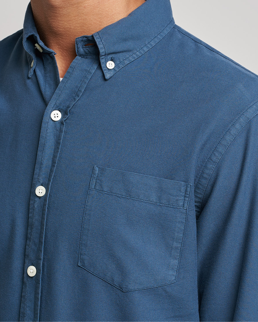 Hombres | Camisas | Colorful Standard | Classic Organic Oxford Button Down Shirt Petrol Blue