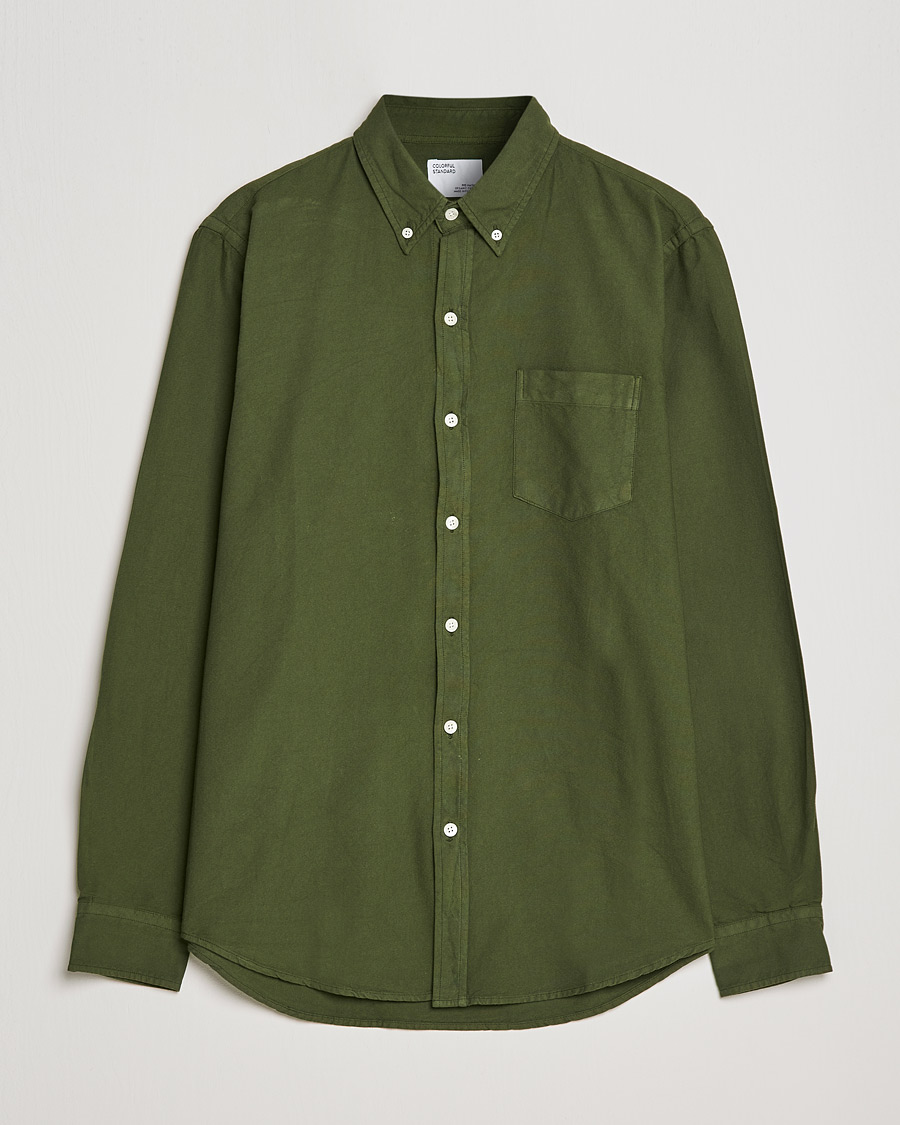 Hombres | Camisas | Colorful Standard | Classic Organic Oxford Button Down Shirt Seaweed Green