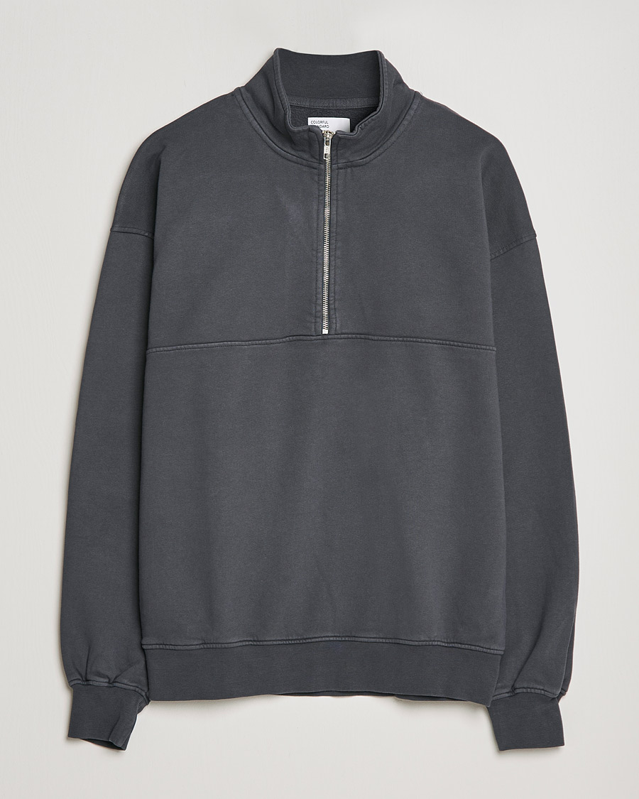 Hombres | Jerséis y prendas de punto | Colorful Standard | Classic Organic Half-Zip Lava Grey