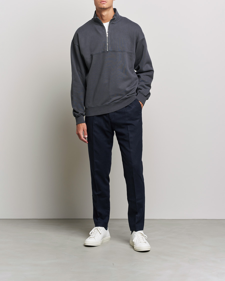 Hombres | Jerséis y prendas de punto | Colorful Standard | Classic Organic Half-Zip Lava Grey
