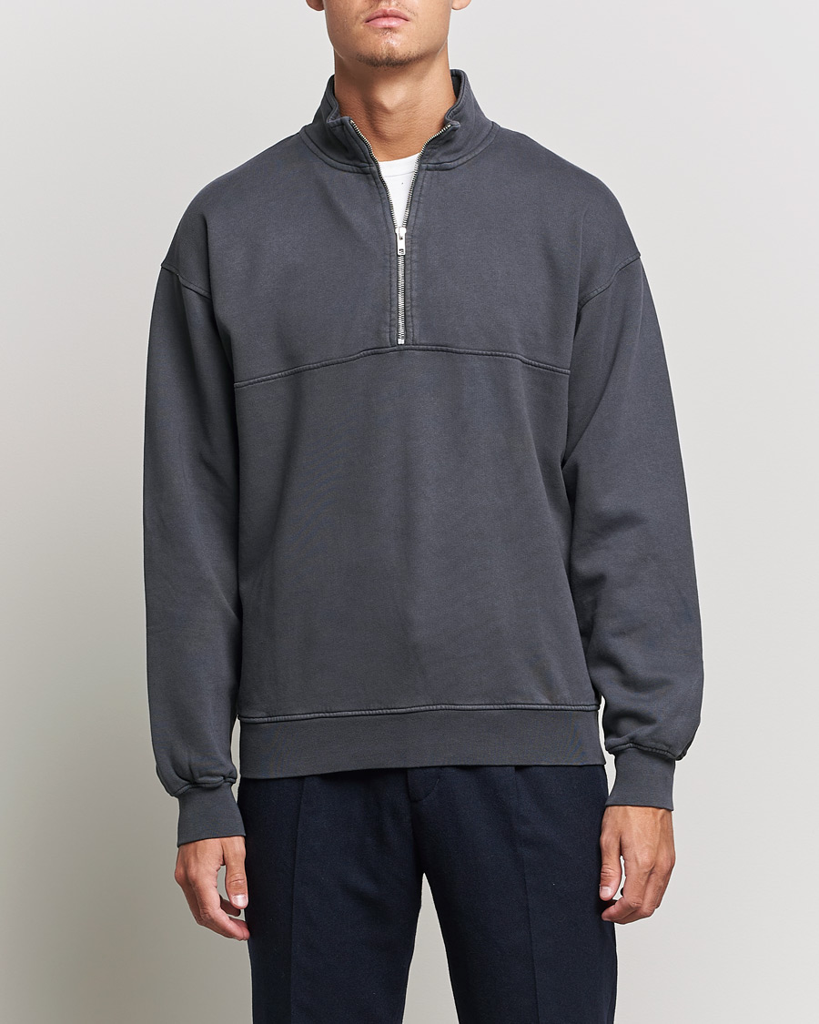 Hombres | Jerséis y prendas de punto | Colorful Standard | Classic Organic Half-Zip Lava Grey