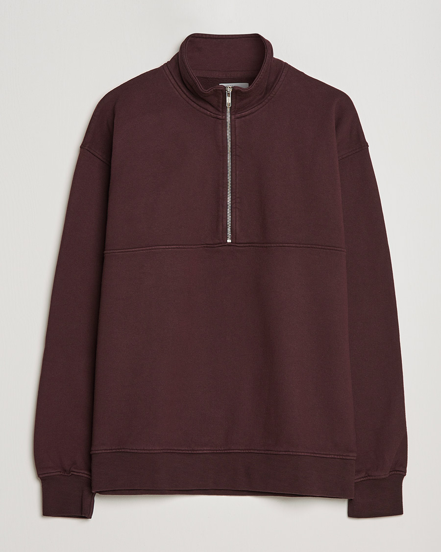 Hombres | Jerséis y prendas de punto | Colorful Standard | Classic Organic Half-Zip Oxblood Red