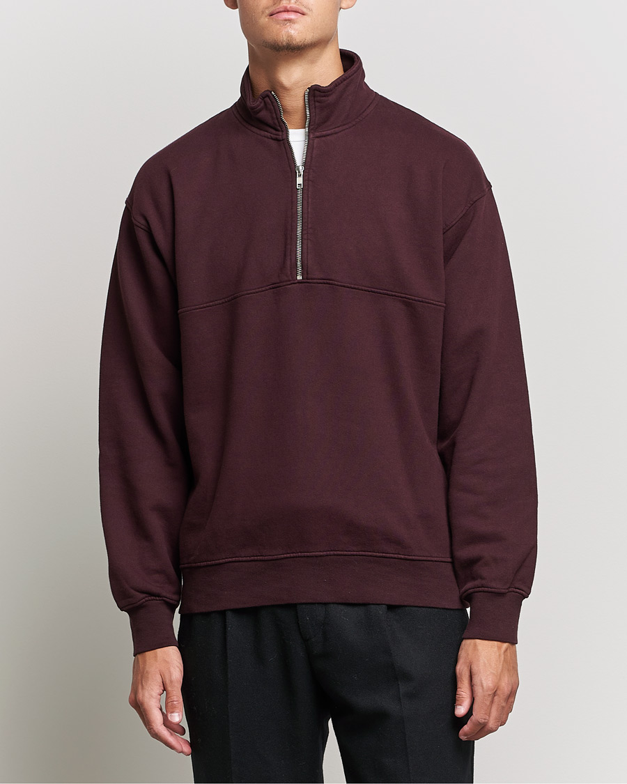 Hombres | Jerséis y prendas de punto | Colorful Standard | Classic Organic Half-Zip Oxblood Red