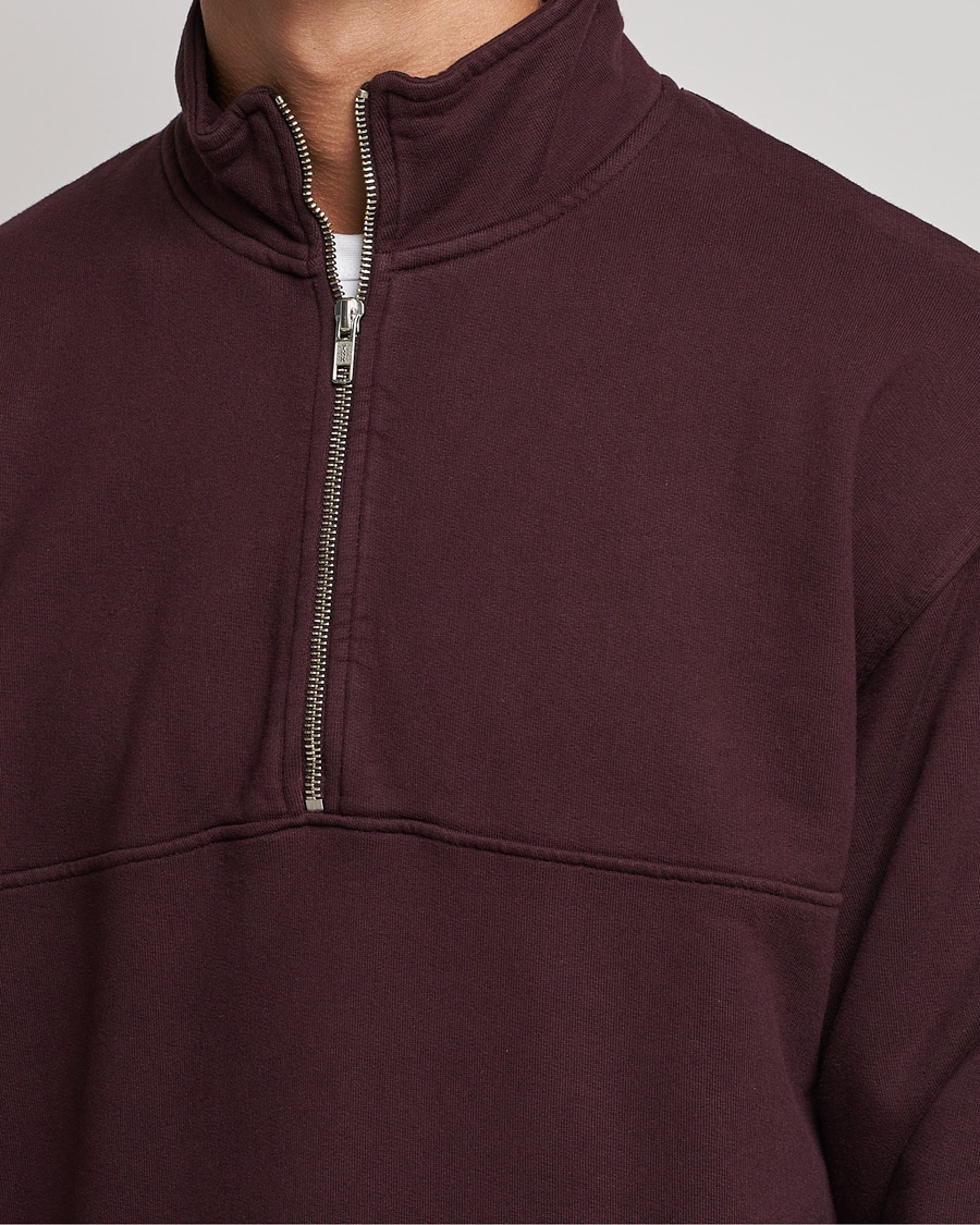Hombres | Jerséis y prendas de punto | Colorful Standard | Classic Organic Half-Zip Oxblood Red